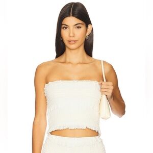 Stone Cold Fox Smocked Faye Top Ivory